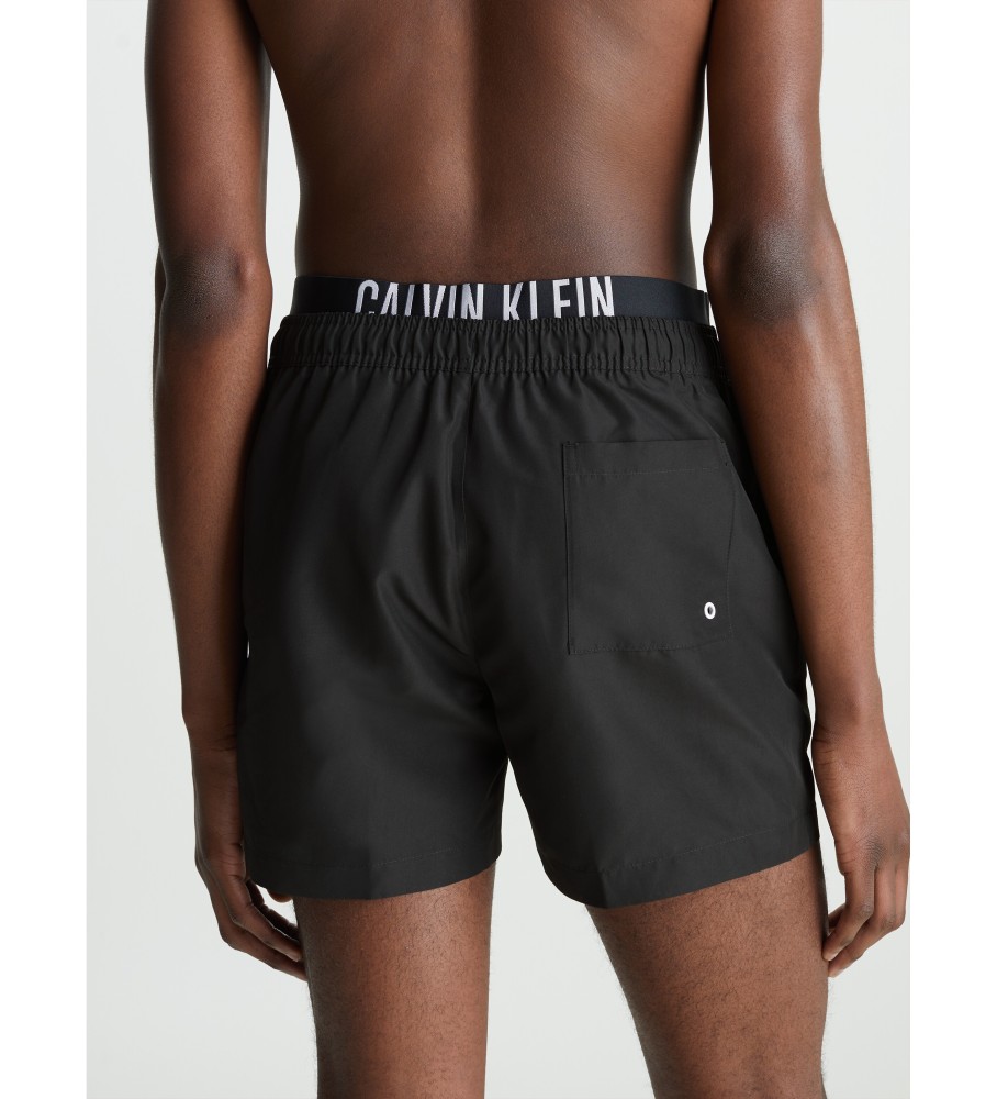 Calção de banho Calvin Klein Intense Power com cós duplo, preto.