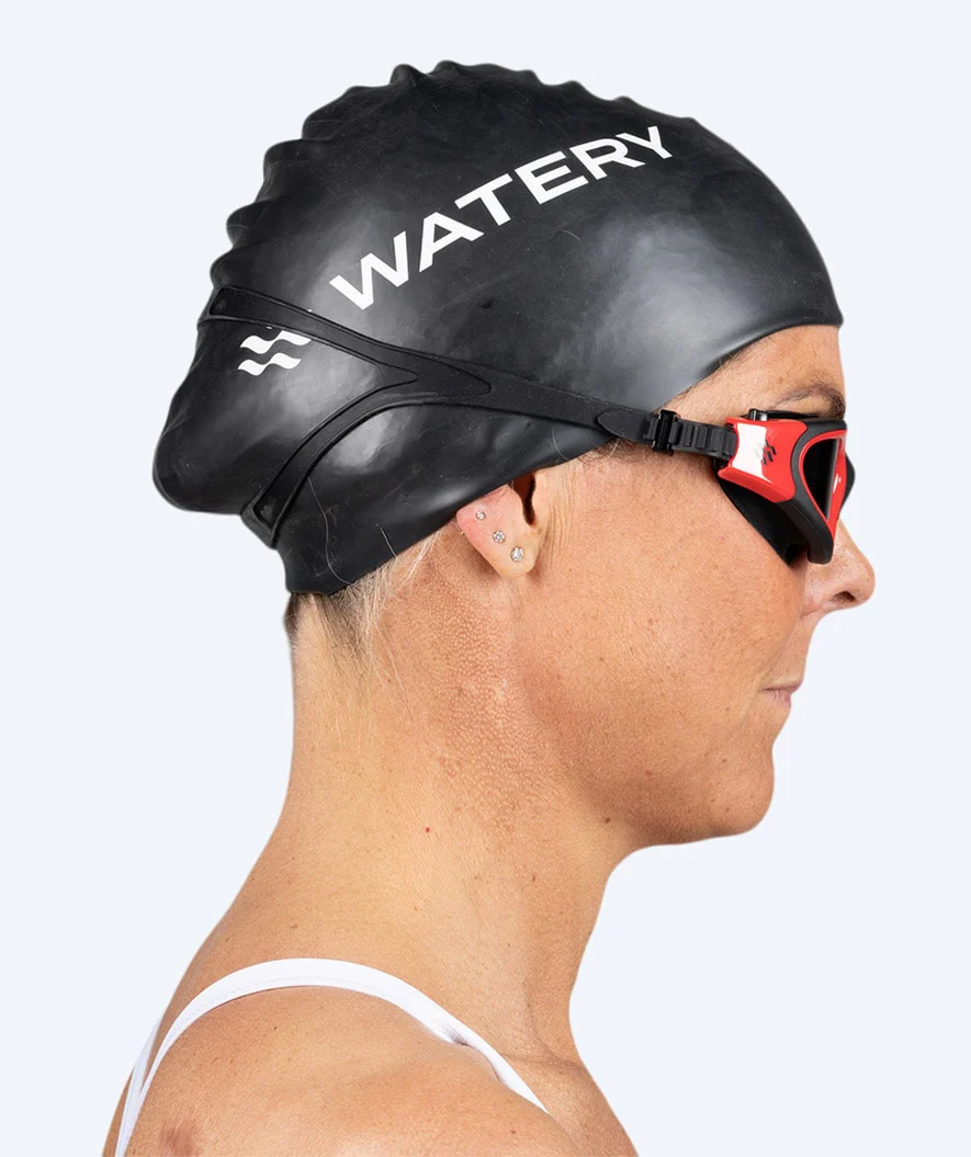 Watery badehætte til langt hår - Signature - Sort