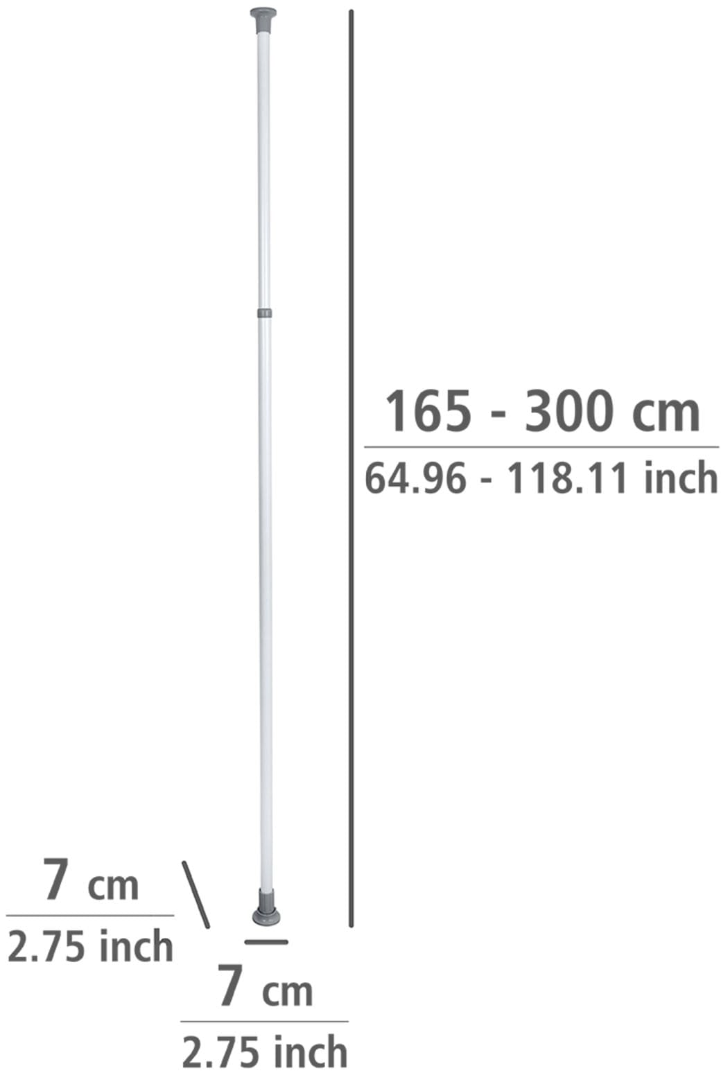 WENKO Teleskopregal »Modell Herkules« ausziehbare Hauptstange 165-300 cm, passend zur WENKO Herkules-Serie