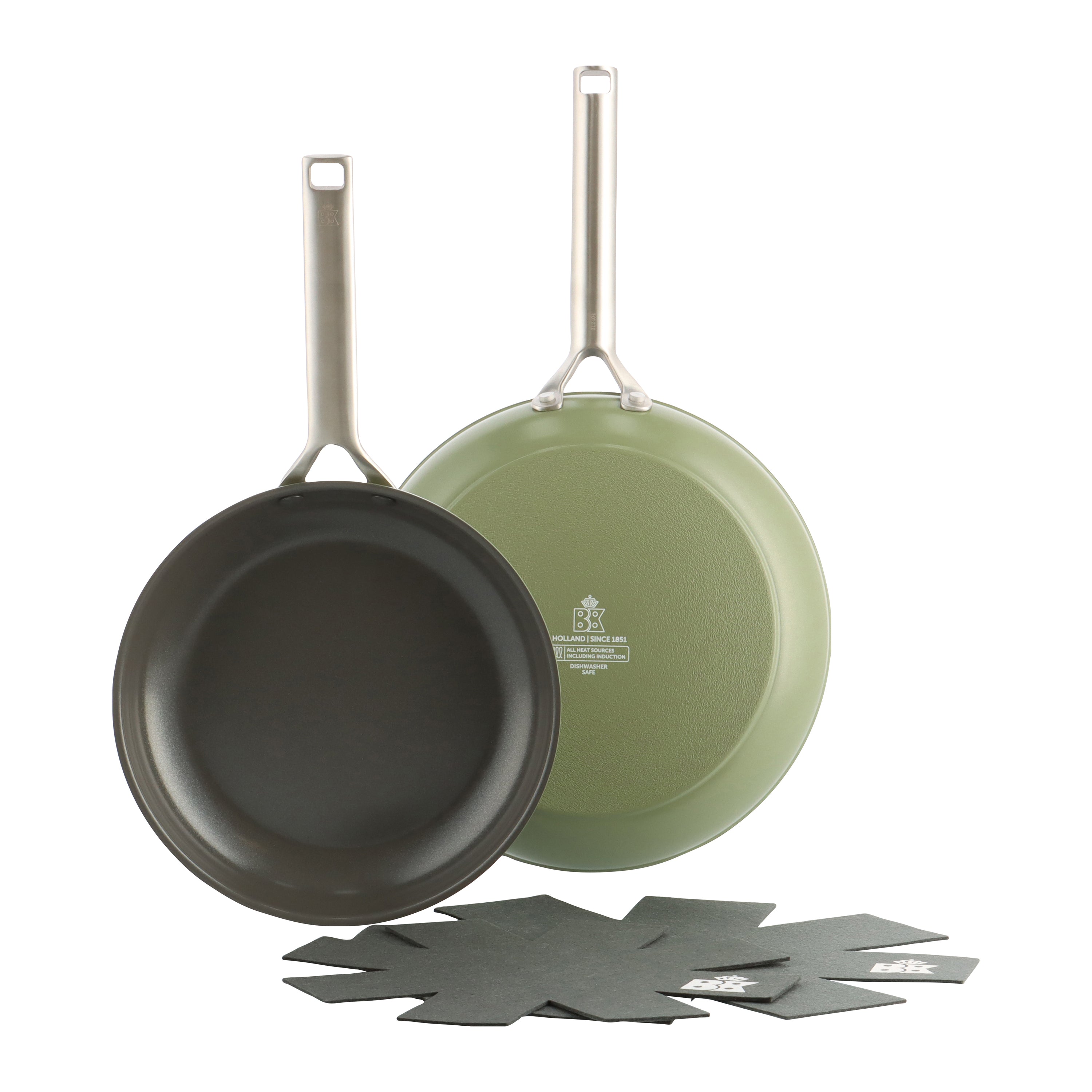 BK Sublime Koekenpannenset Ã 24 cm + Ã 28 cm  - Olijfgroen