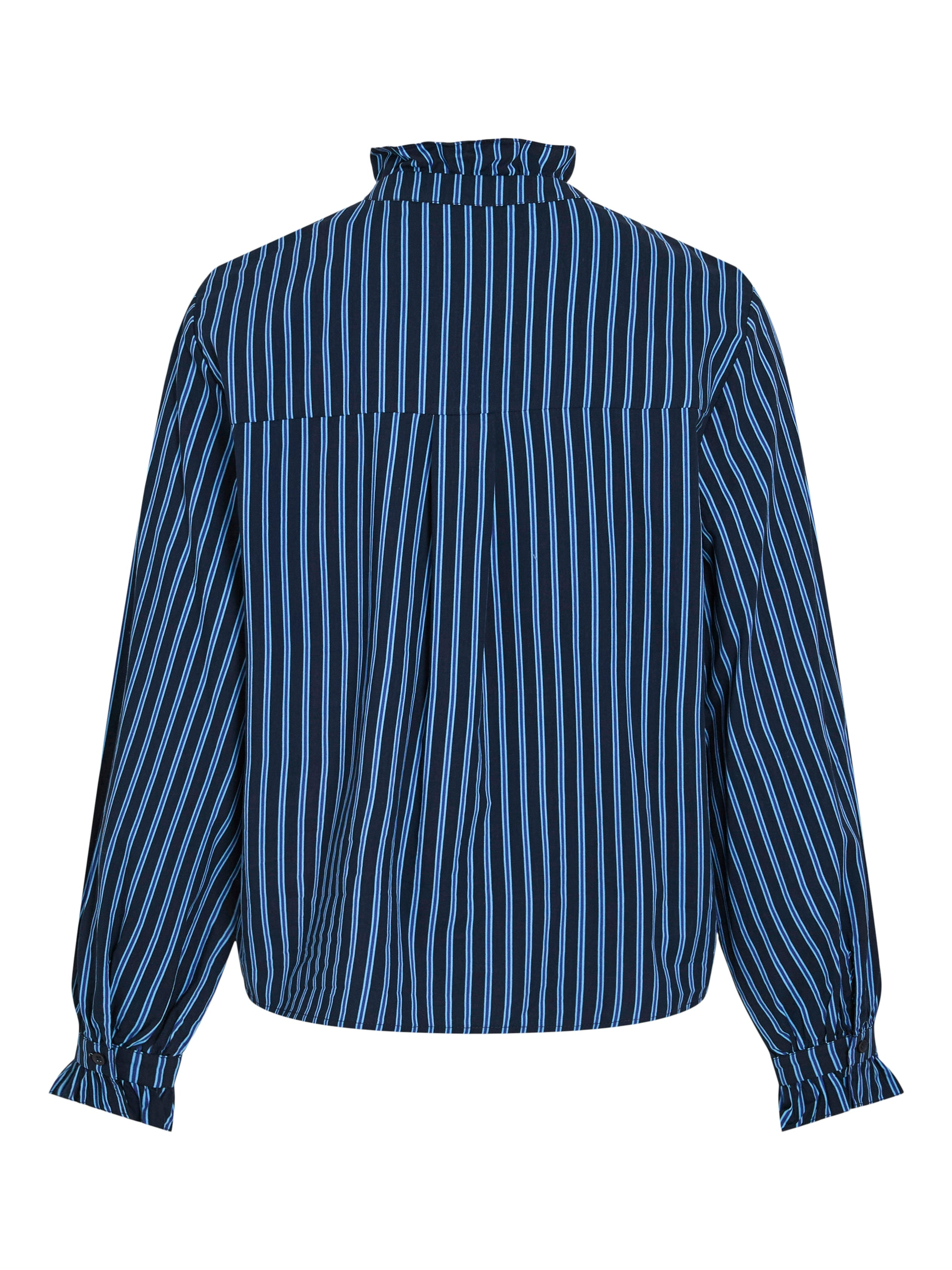 Vila  Vimutte Frill L/S skjorte - Navy Blazer