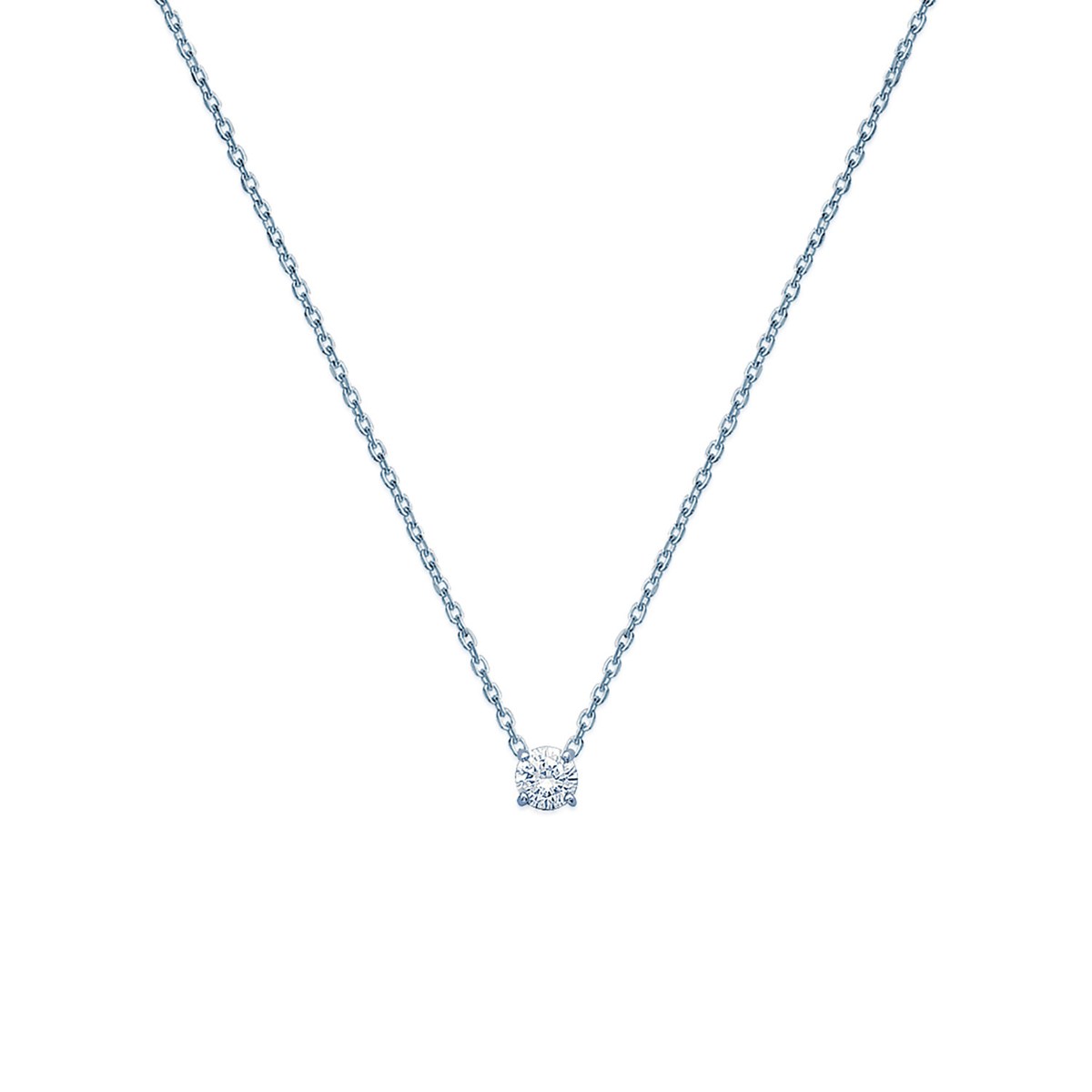 Collier Brillaxis solitaire oxyde de zirconium 6mmargent rhodié