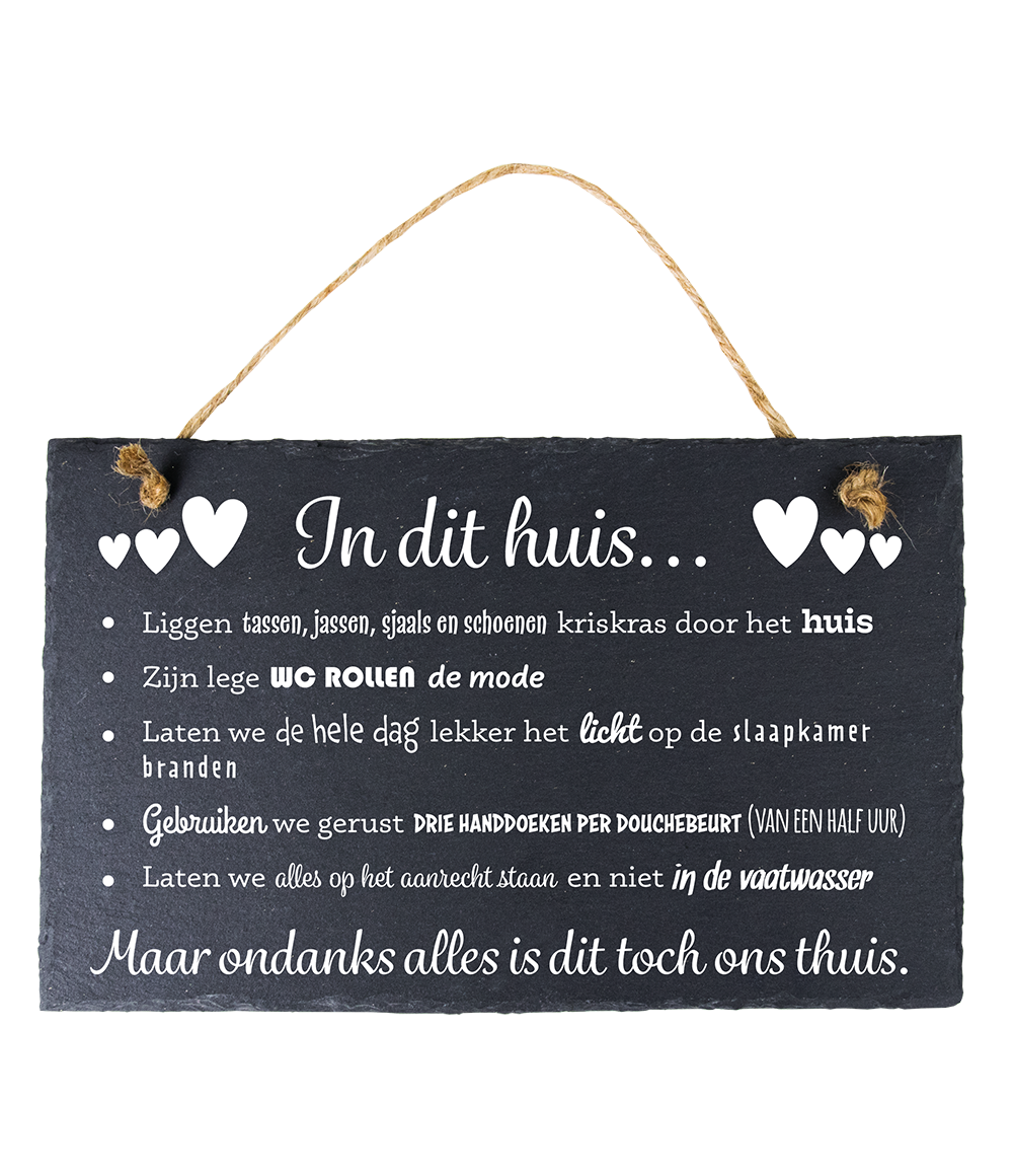 Leistenen Bord In Dit Huis 15cm