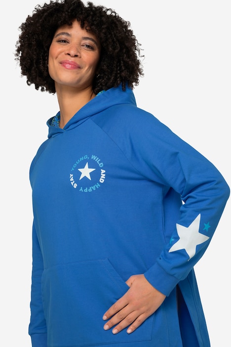 Hoodie, Sweater, Kapuze, Schrift-Druck, Langarm