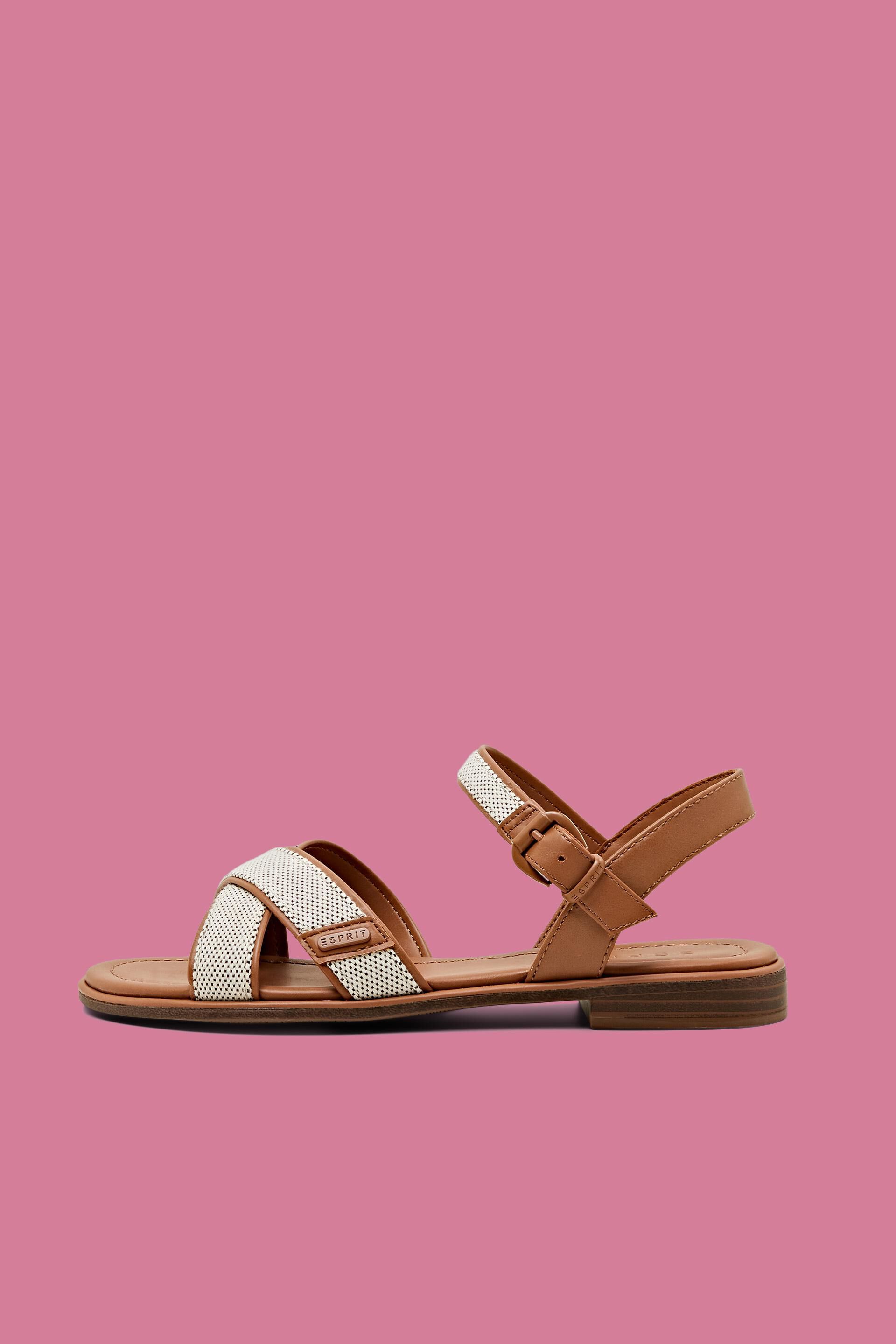 Sandales à brides croisées en similicuir textile