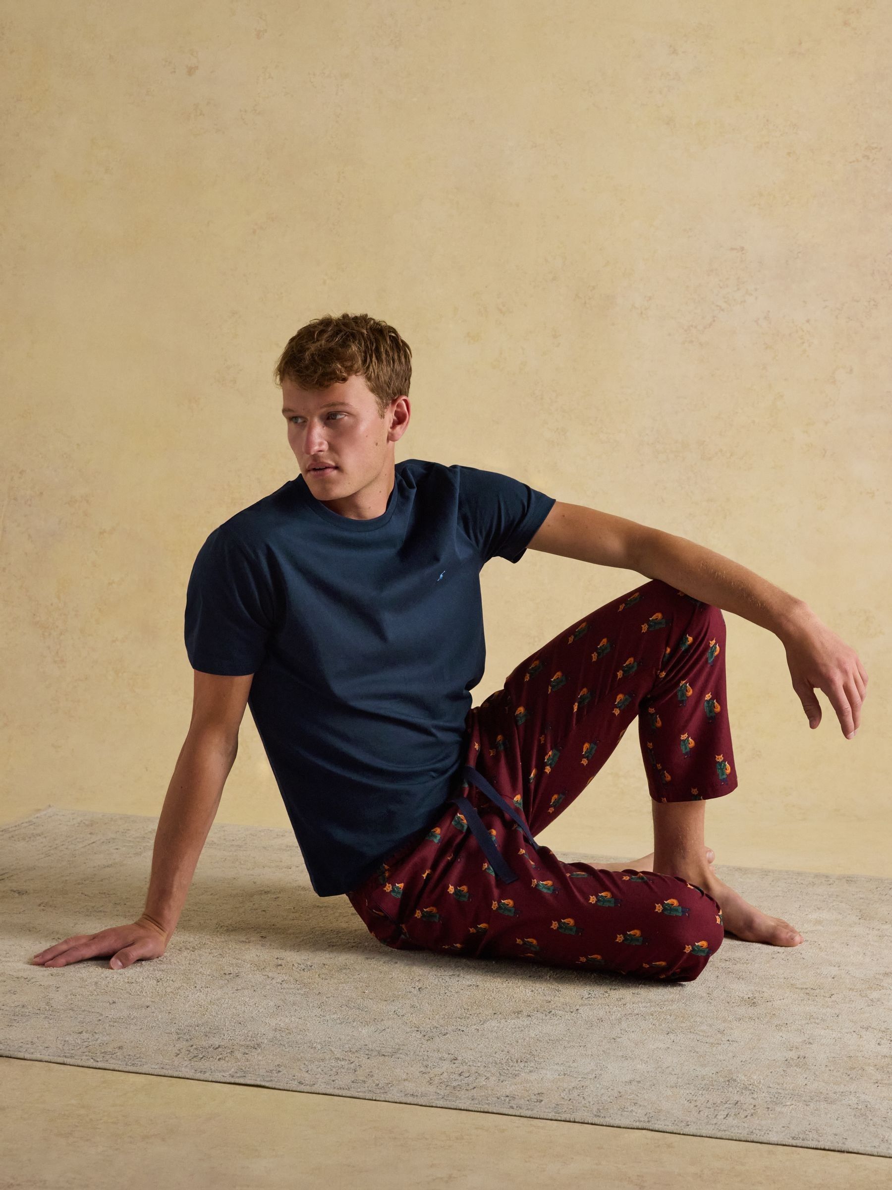 Bordeauxrood - Joules Dozer pyjamabroek