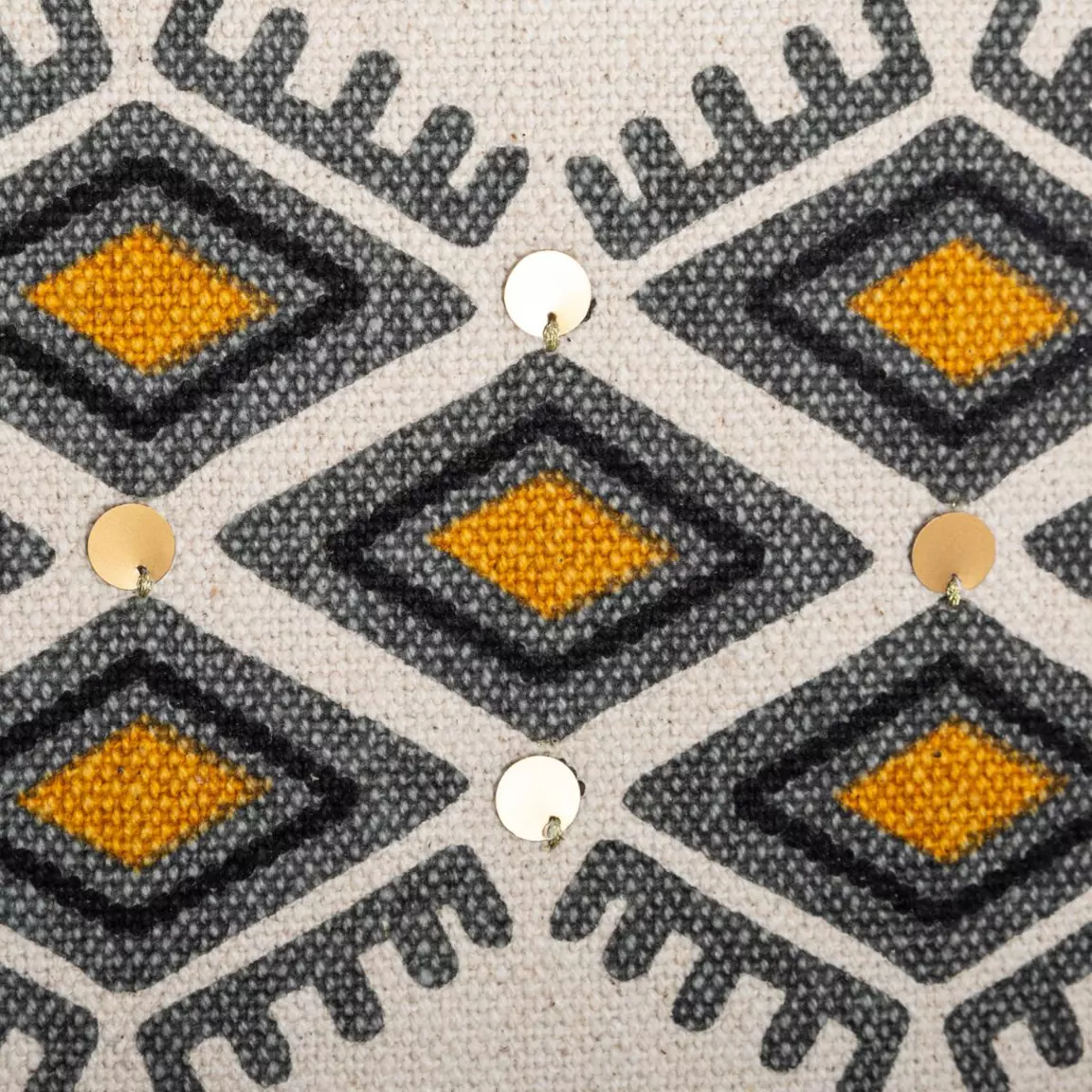 Housse de coussin carrée coton (40 x 40 cm) Azteq Pampil Ecru