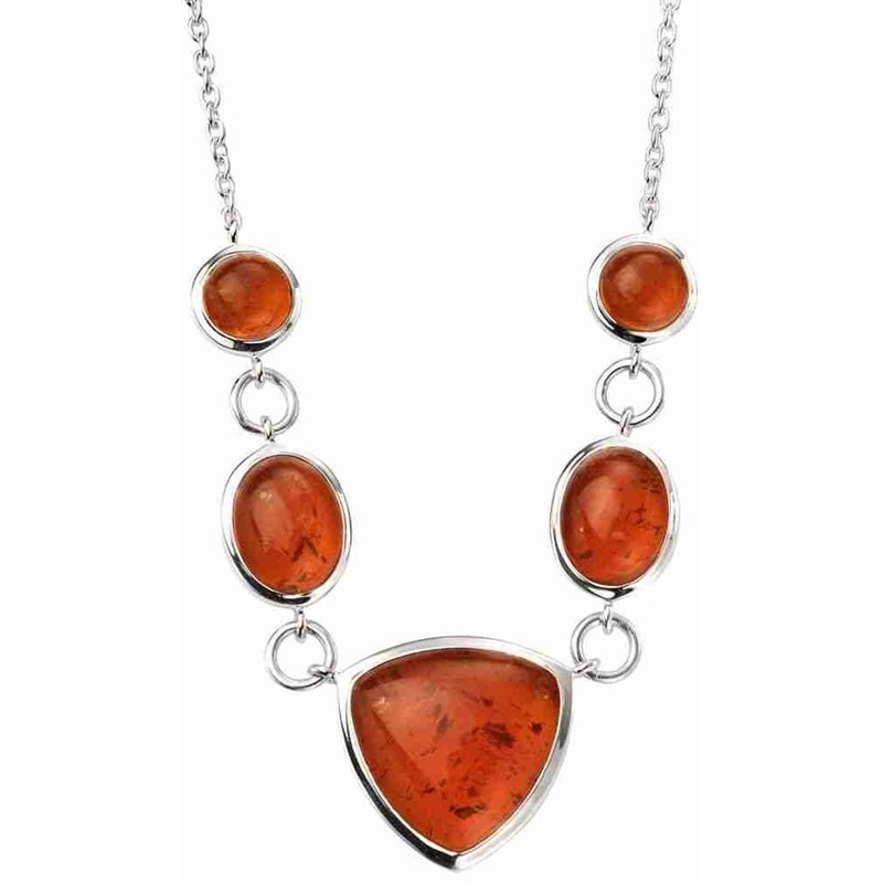 Collier ambre en argent 925/1000