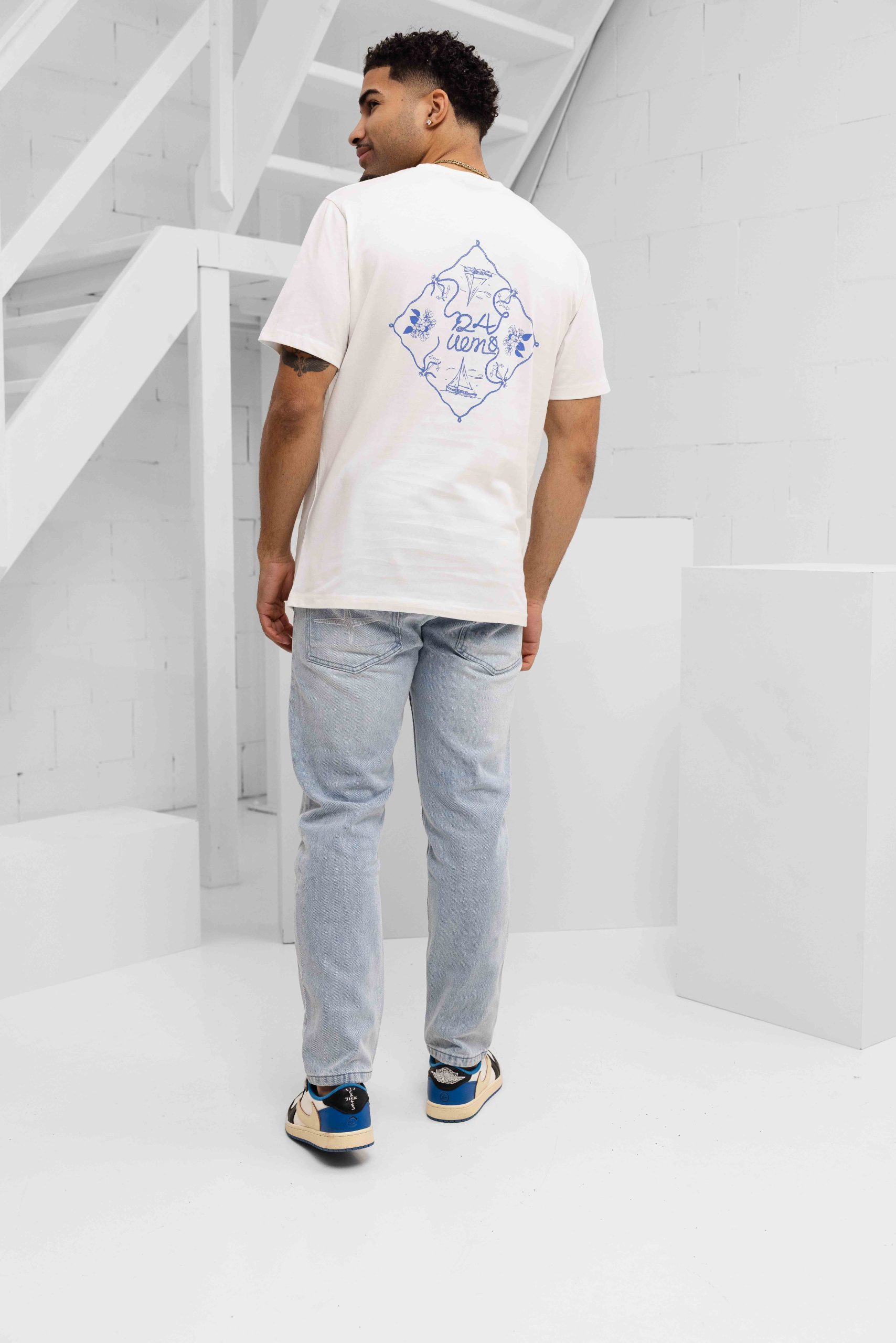 24 Uomo Riviera T-Shirt Heren Gebroken Wit
