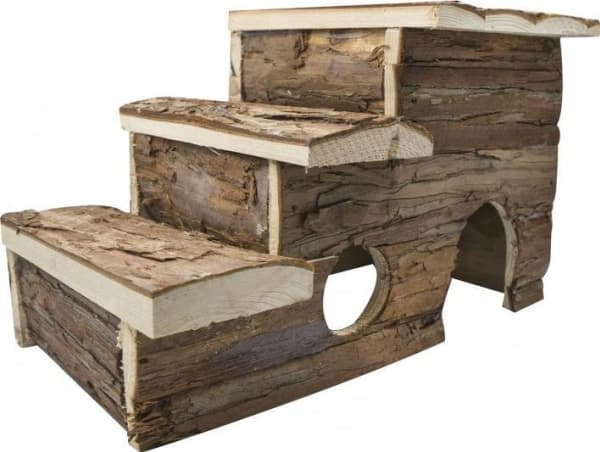 Hus under trappa for gnagere, tre, 29x18x18cm