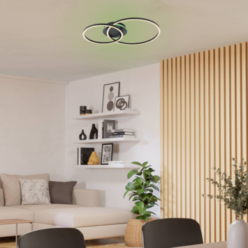 EGLO LED Plafondlamp Palmaves-3 met kleurenfunctie, zwart