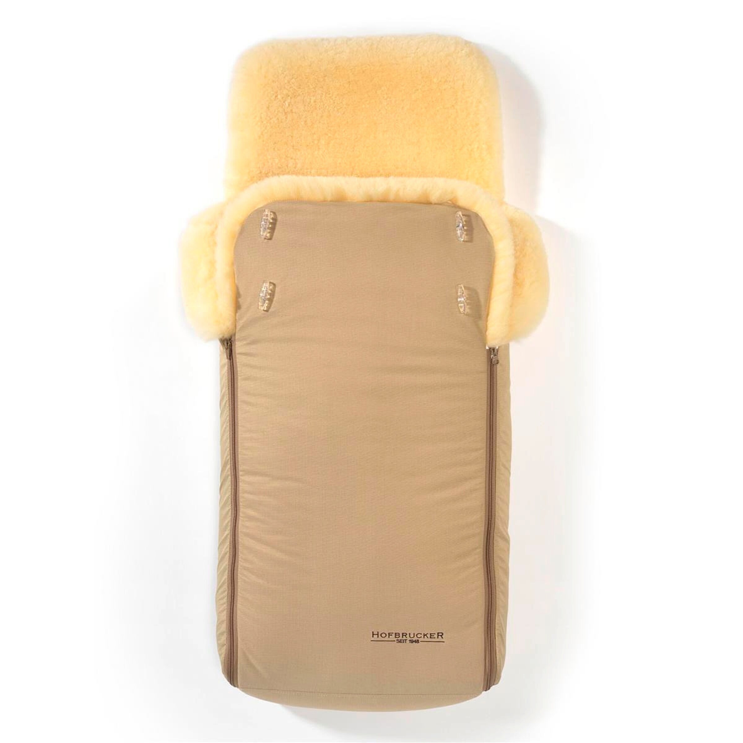 Hofbrucker Kinderwagen Lammfell-Fußsack Luxus Beige