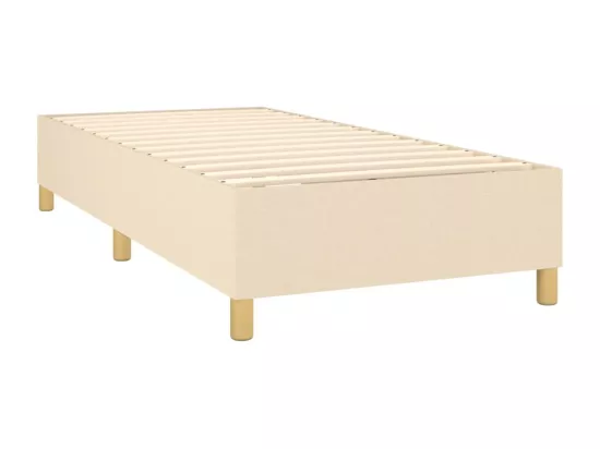 Sommier tapissier avec matelas et LED Crème 80x200cm Tissu