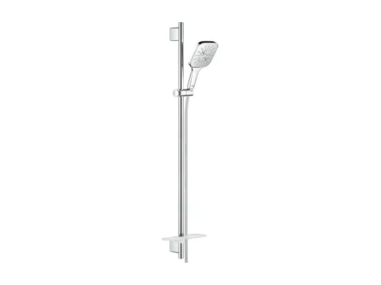 Pommeau de douche GROHE Rainshower Smartactive 130 Cube 3 jets avec barre
