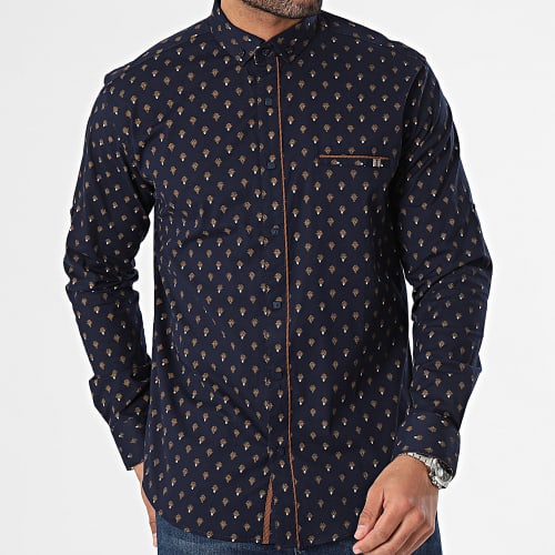 Chemise Manches Longues Bleu Marine