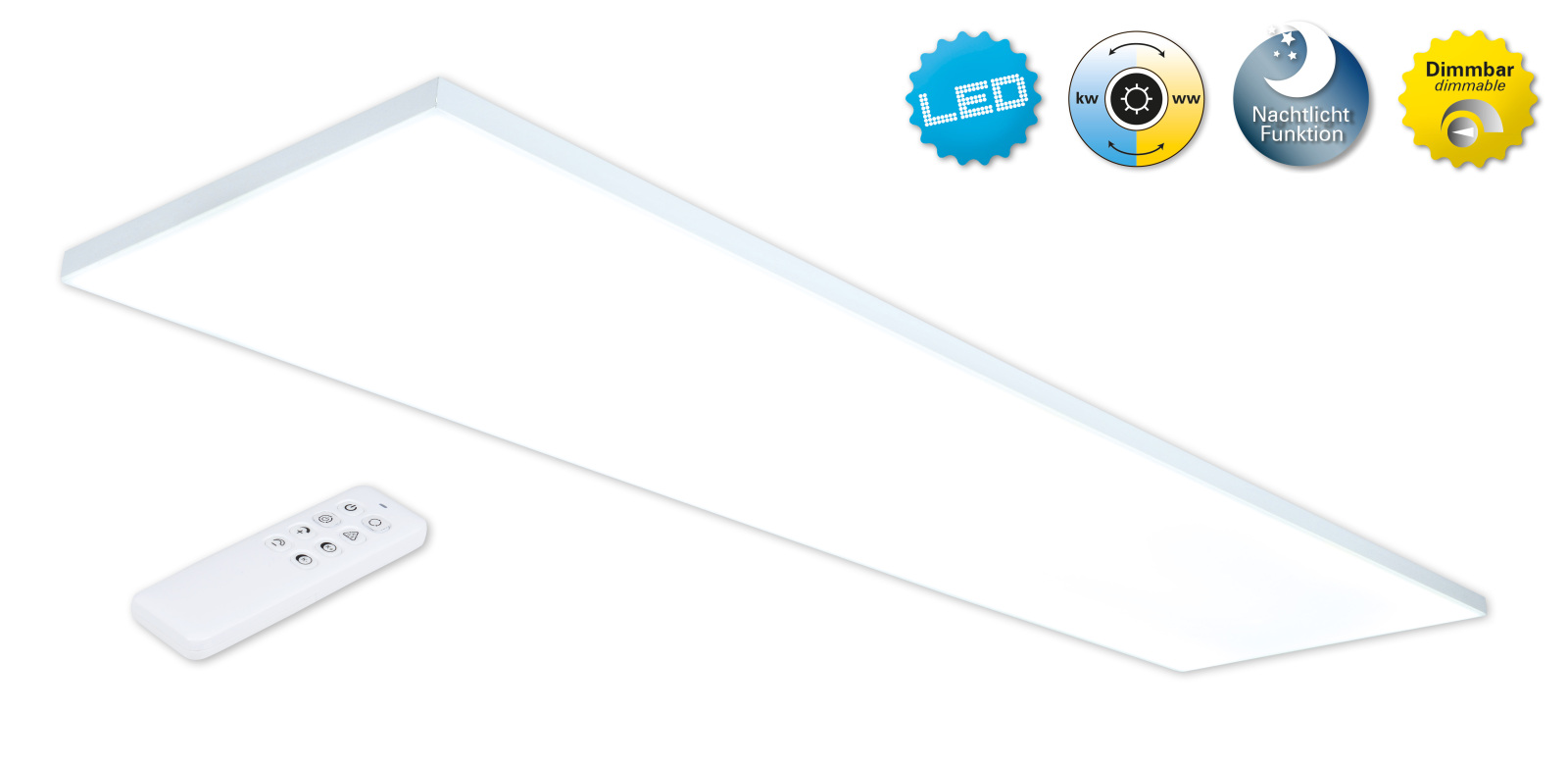 LED-Panel-Deckenleuchte CARENTE - weiß - rahmenlos - 119,5 cm