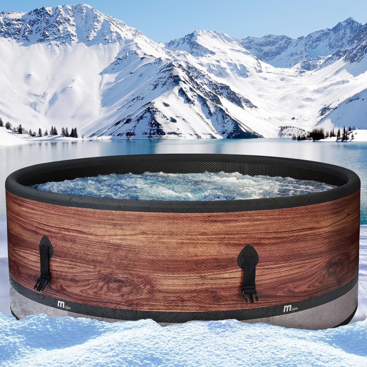 BRAST Whirlpool aufblasbar MSpa | 4-8 Personen | viele Modelle rund und eckig | Ø 125-224cm | In- Outdoor Pool | bis zu 144 Massagedüsen | inkl. Aufblasfunktion Abdeckung Timer Heizung | Duet