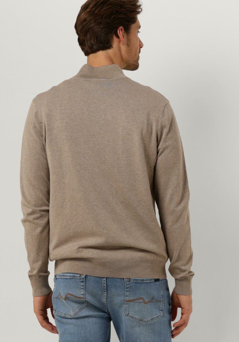 PROFUOMO beige profuomo trui pullover half zip