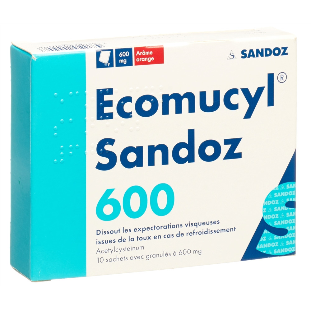 ECOMUCYL Sandoz 600 mg<br>10 Stück, Beutel, Granulat zur Herstellung einer Lösung zum Einnehmen