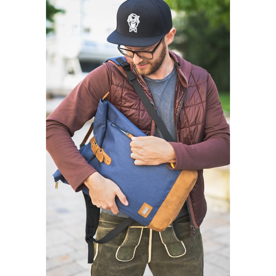 fillikid Wickelrucksack Rolltop Berlin Navy Melange