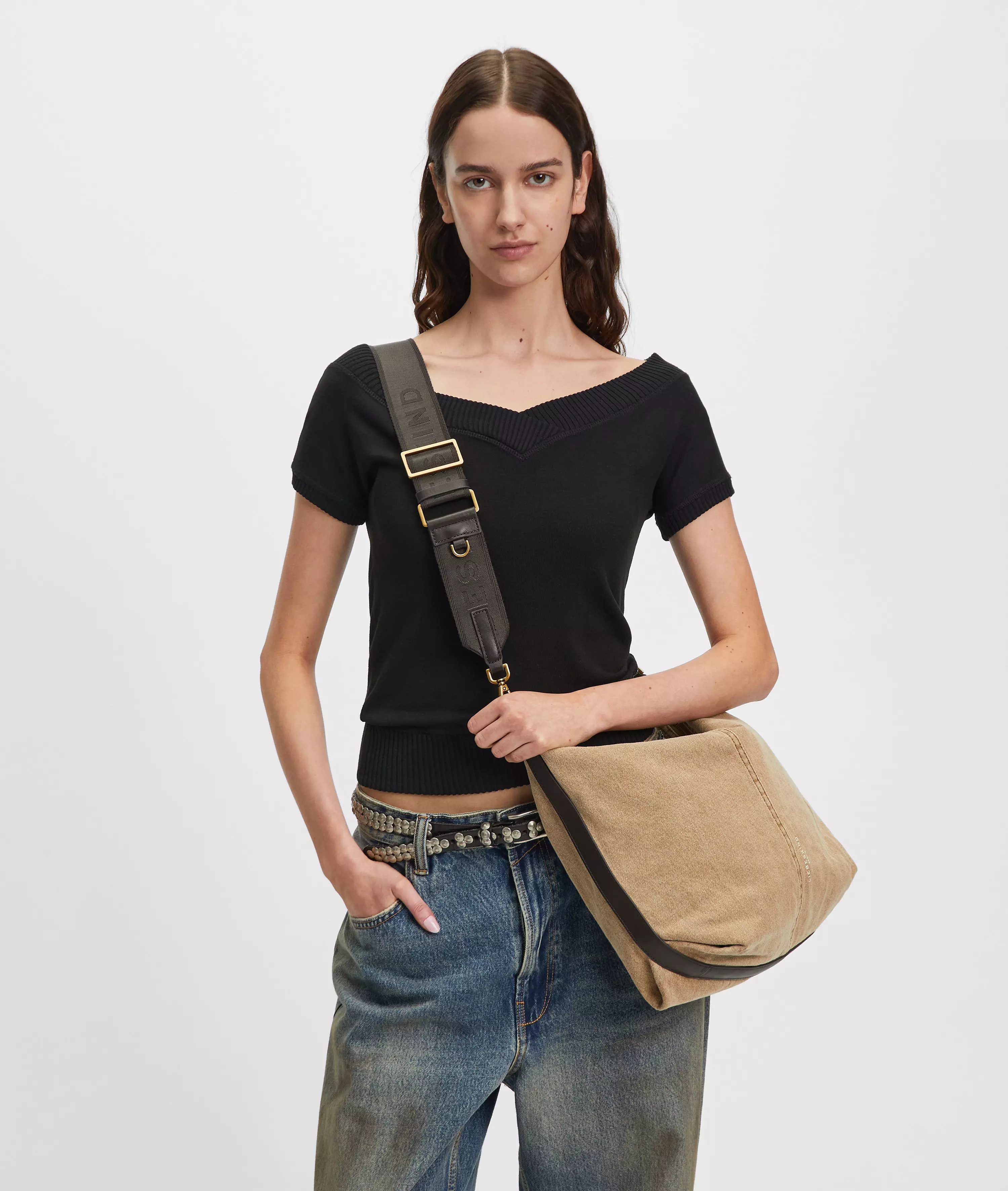 Denim Paris Hobo M Spacious denim shoulder bag