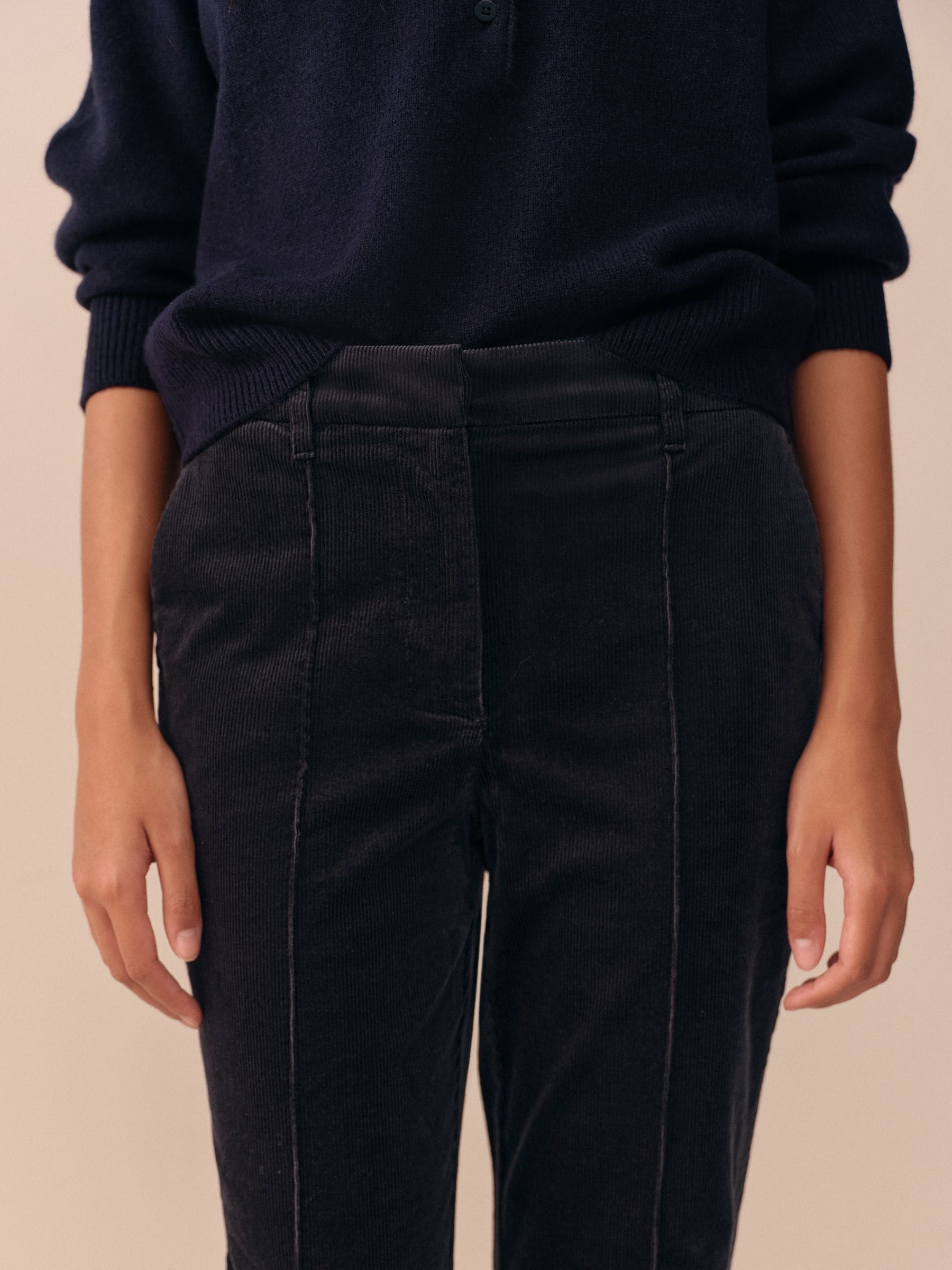 Donkerblauw - N. Premium Cord Bootcut Broeken
