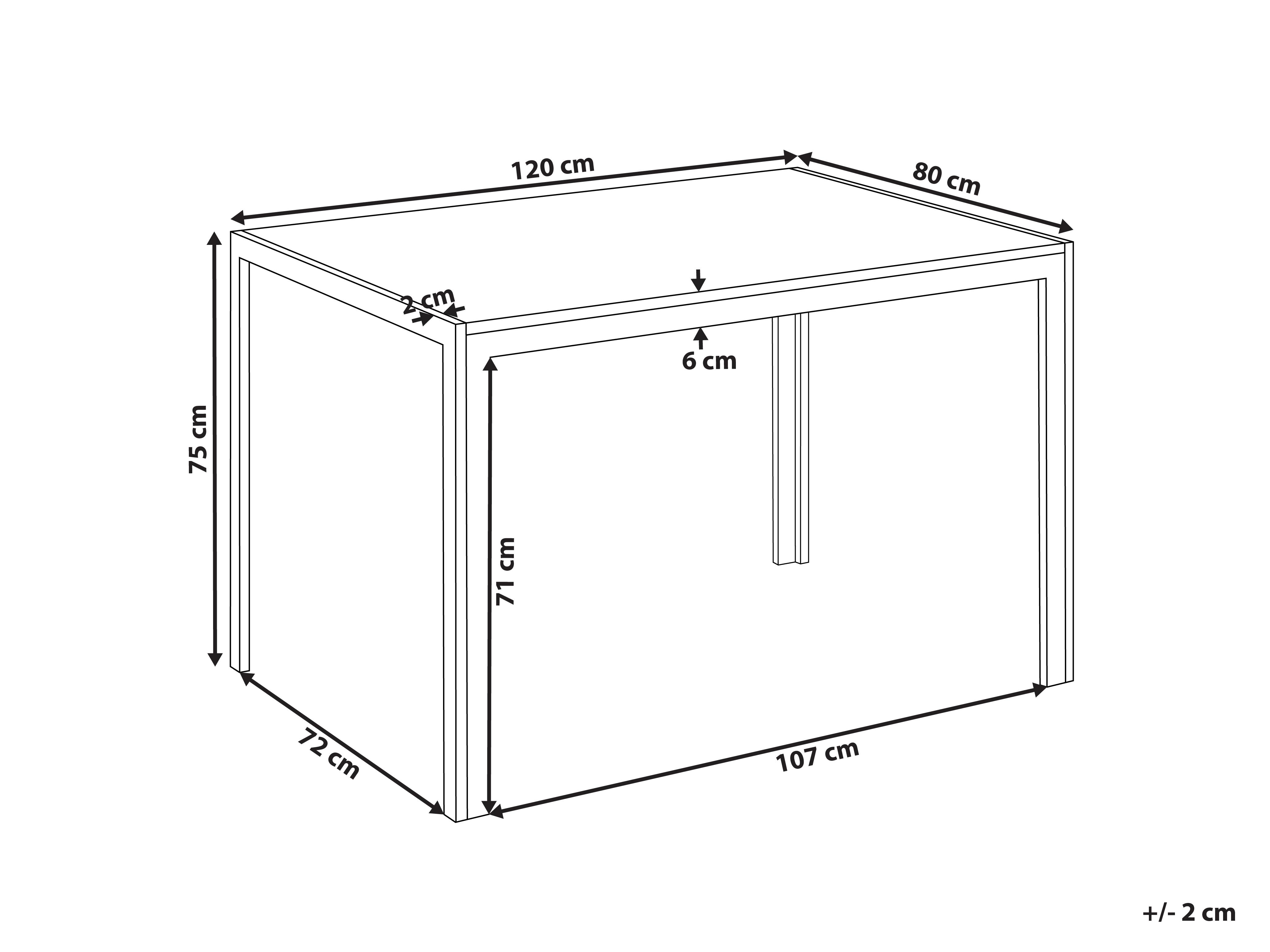 Eettafel MANN Bruin/zwart 80 cm 120 cm