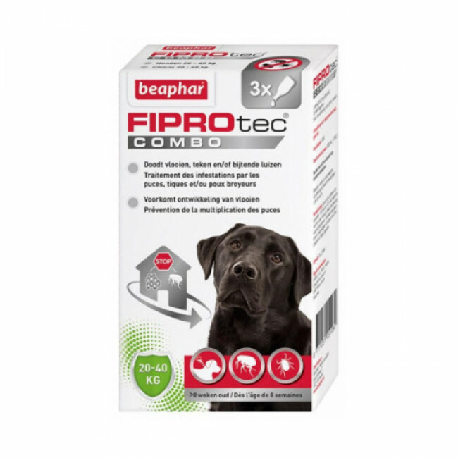 FIPROTEC COMBO contre les puces, tiques et poux broyeurs