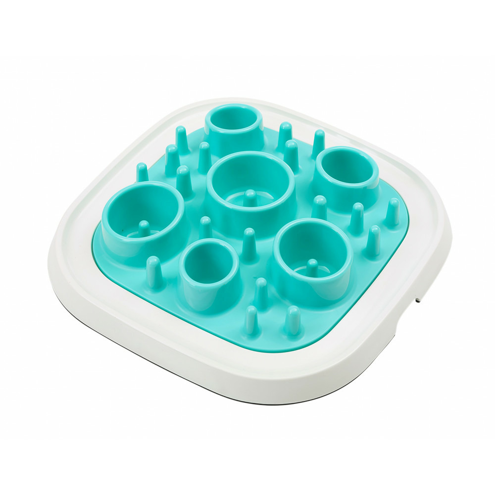 Gamelle anti glouton carrée 32 cm pour chat et petit chien