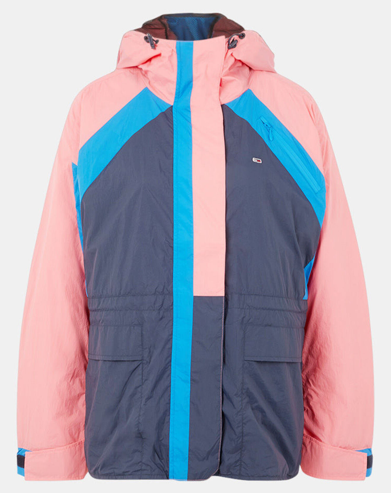 Tommy Jeans Veste coupe-vent déperlante Colorblock bleu/rose