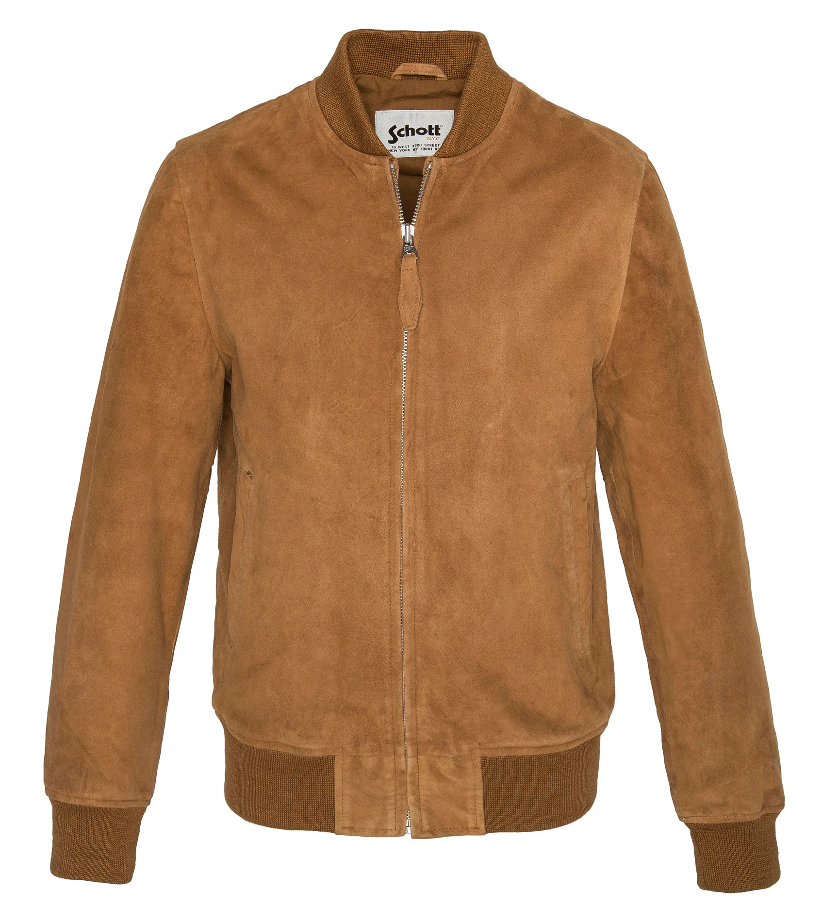 Blouson zippé en cuir | Marron