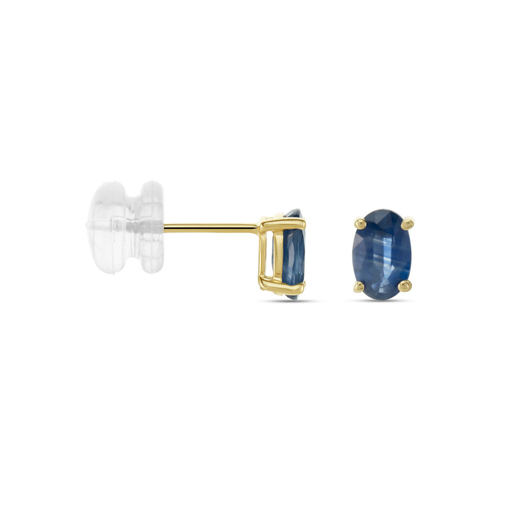 Boucles D'oreilles Puces Or Jaune Bellona Saphir