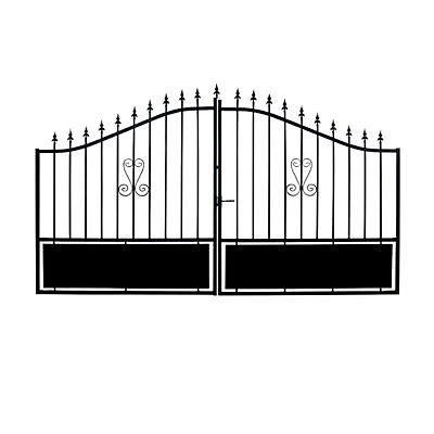 Portail fer Braga noir - 350 x h.120/174 cm