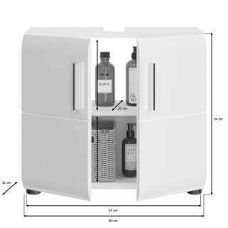 Waschbeckenunterschrank Ice Weiß 60x54x32 cm