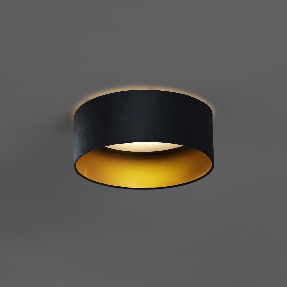 Moderne plafondlamp zwart velours 40cm incl. LED 3-staps dimbaar - Sue