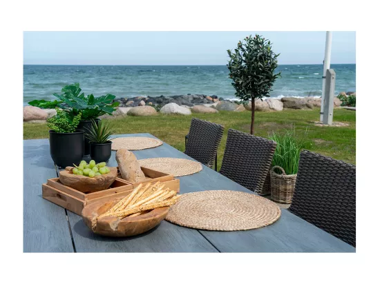4 sets de table en jute tressée Ø 38 cm