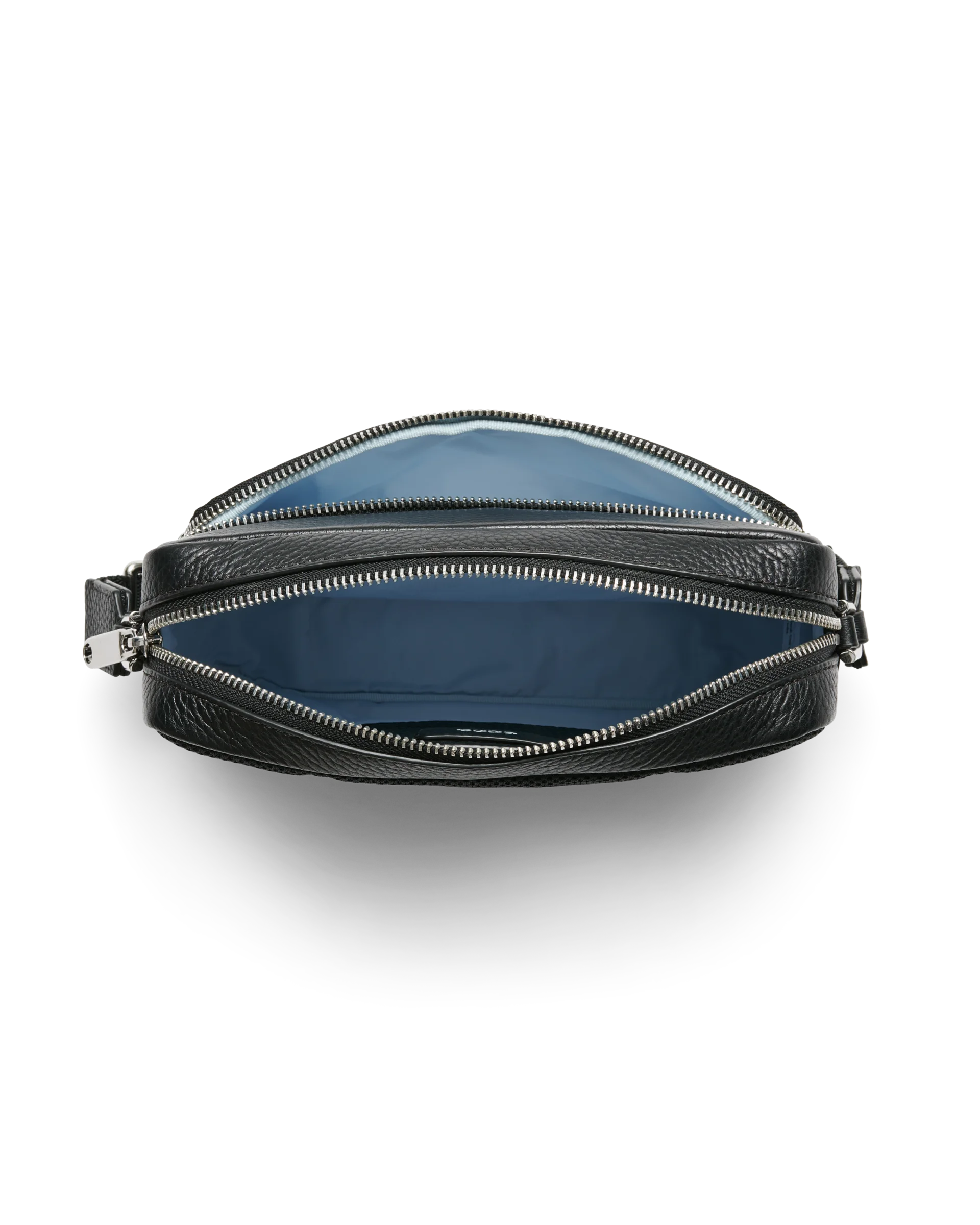 ECCO Camera Bag Umhängetasche aus Leder Schwarz 15X22X7 cm