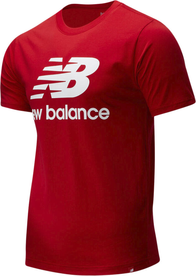 New Balance Essentials Stacked Logo T Shirt Rød