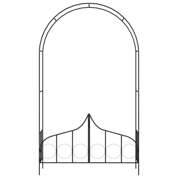 vidaXL Hagebue med port svart 138x40x238 cm jern