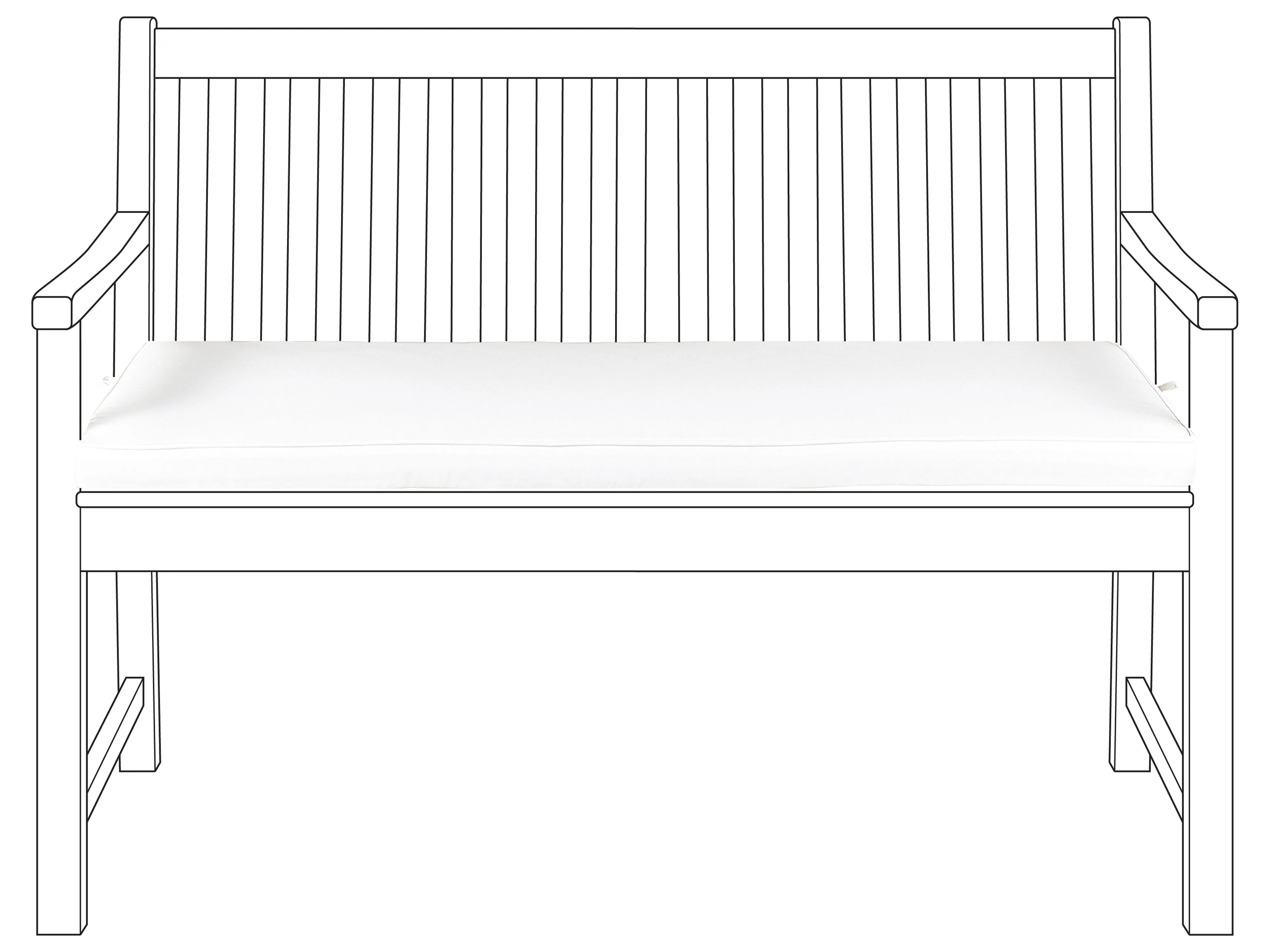 Zitkussen voor bank VIVARA 112 x 54 cm Gebroken wit