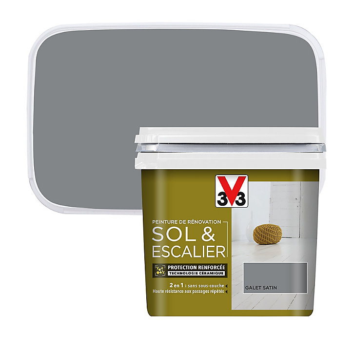 Peinture de rénovation sol et escalier V33 galet satin 0,75L
