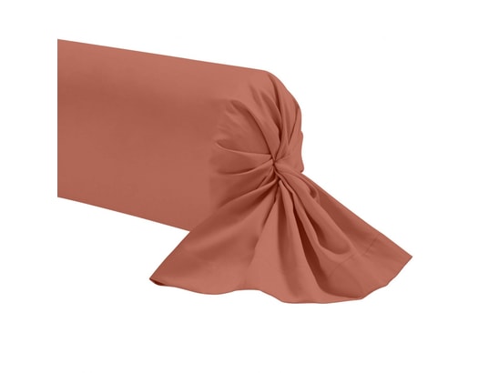TERRE DE NUIT - Taie d'oreiller Taie de traversin terracotta 100% coton 180 cm