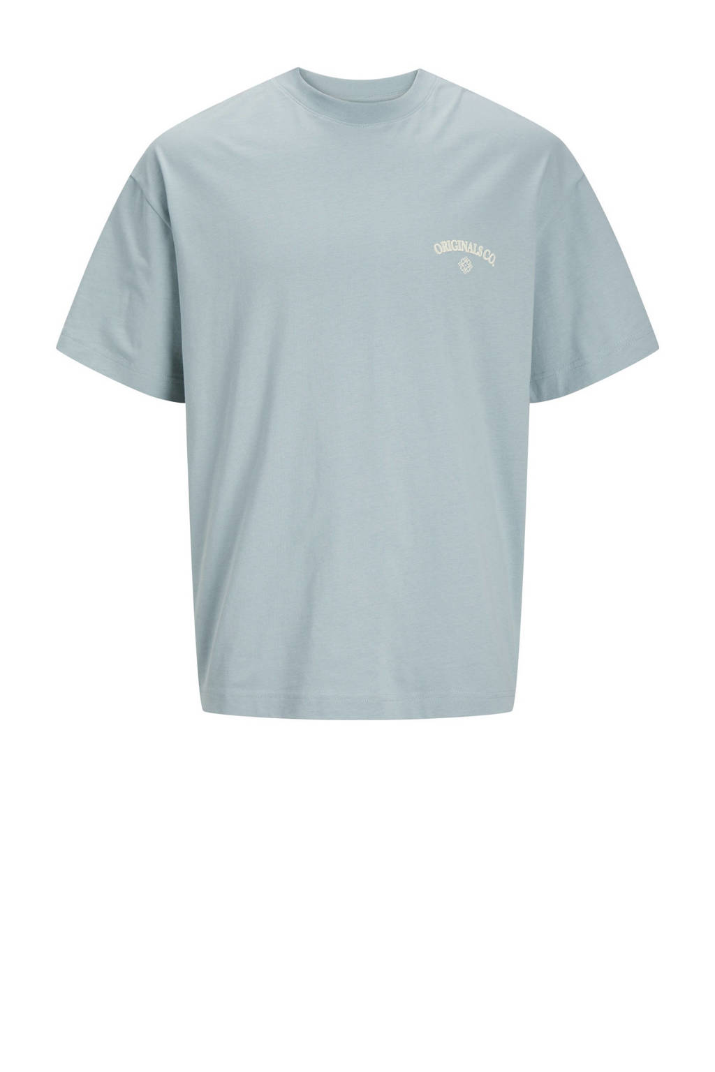 JACK & JONES T-shirt JORSANTORINI met backprint lichtblauw