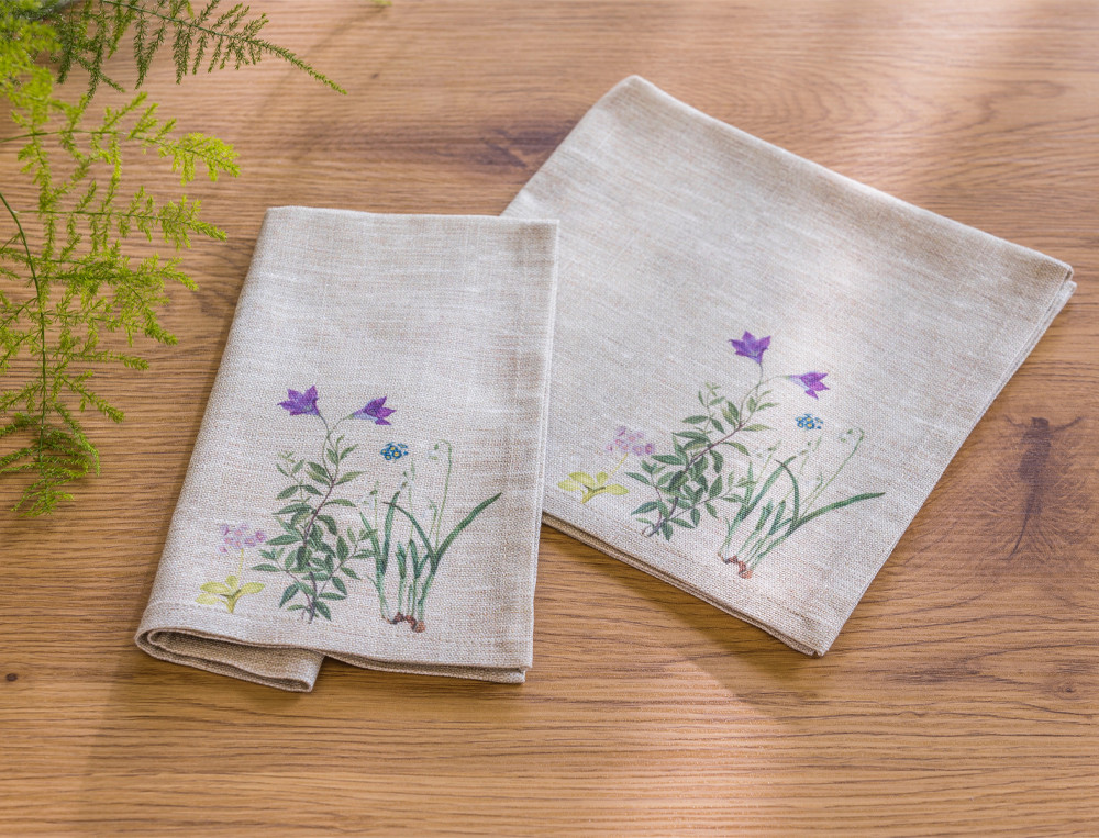 Lot de 2 serviettes de table imprimées-Jardin des Plantes