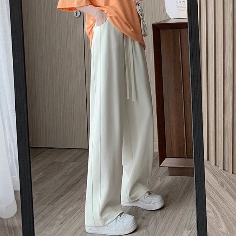 Horrysonie - Elastische taille, effen, wijde joggingbroek