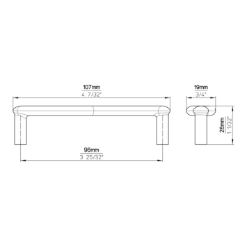 Greep Louise rvs look 107mm
