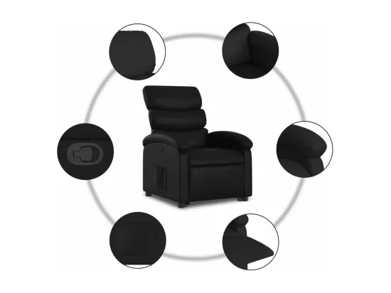 Fauteuil inclinable Noir Similicuir