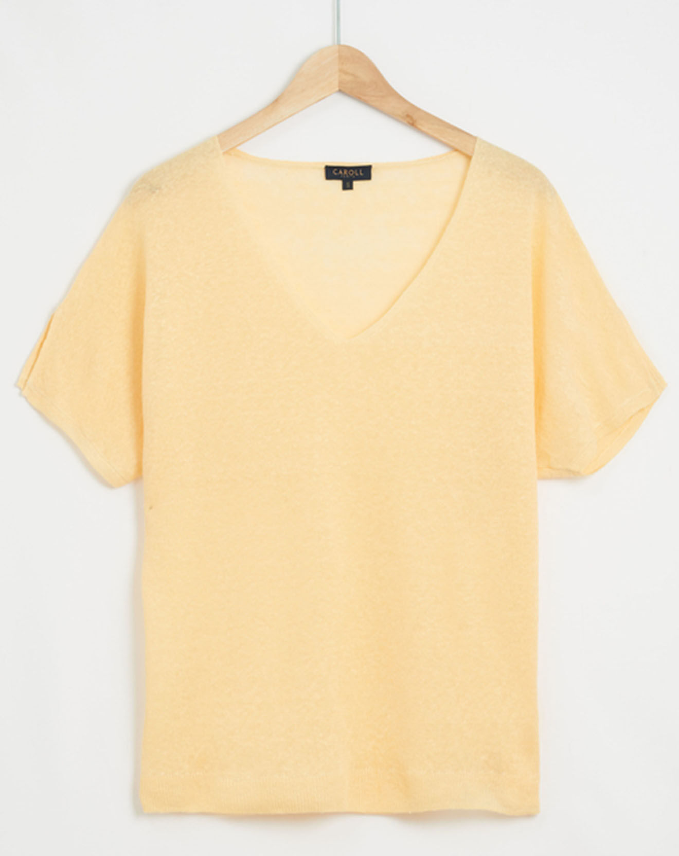 Caroll Pull 100% Lin Milane jaune clair