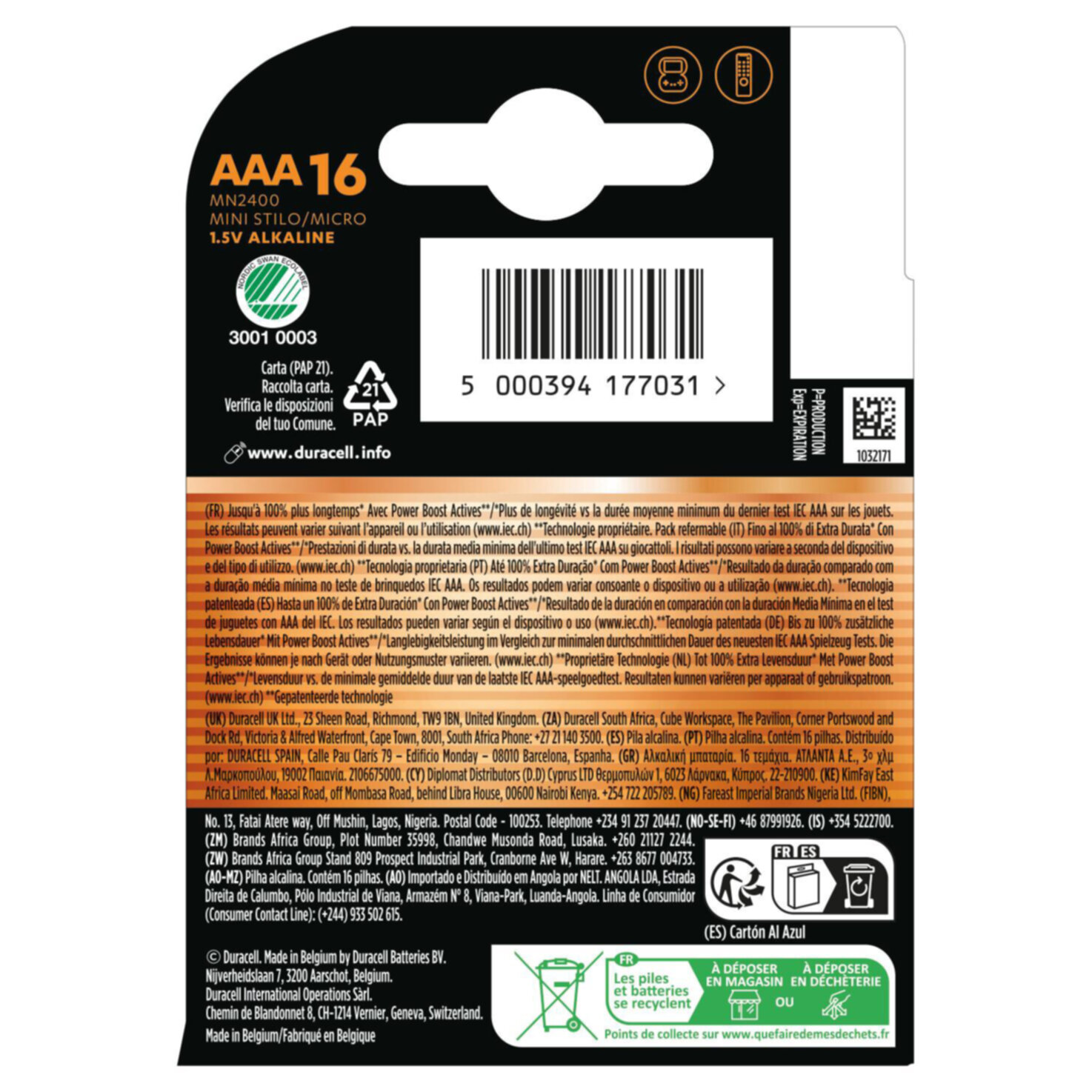 Duracell Batterien Plus AAA/LR03 16 Stück