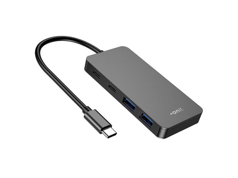 onit USB-C-Hub 2A2C Leichter und kompakter Hub mit 2 USB-A- und 2 USB-C-Ports